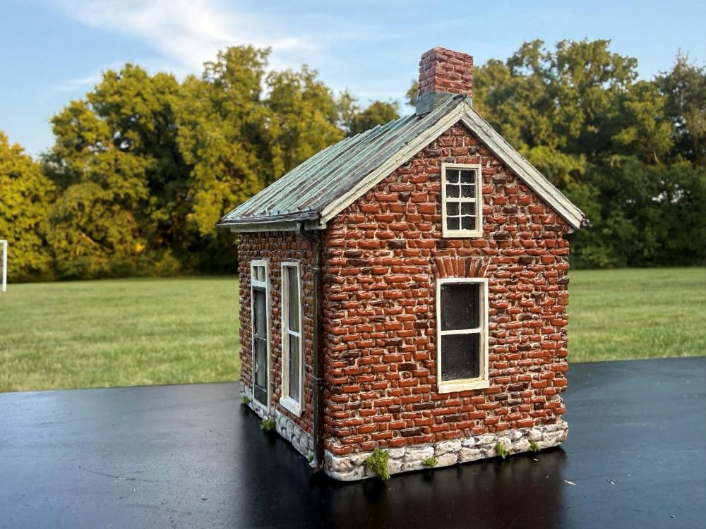 McPhail House miniature, gable end with chimney and upper window